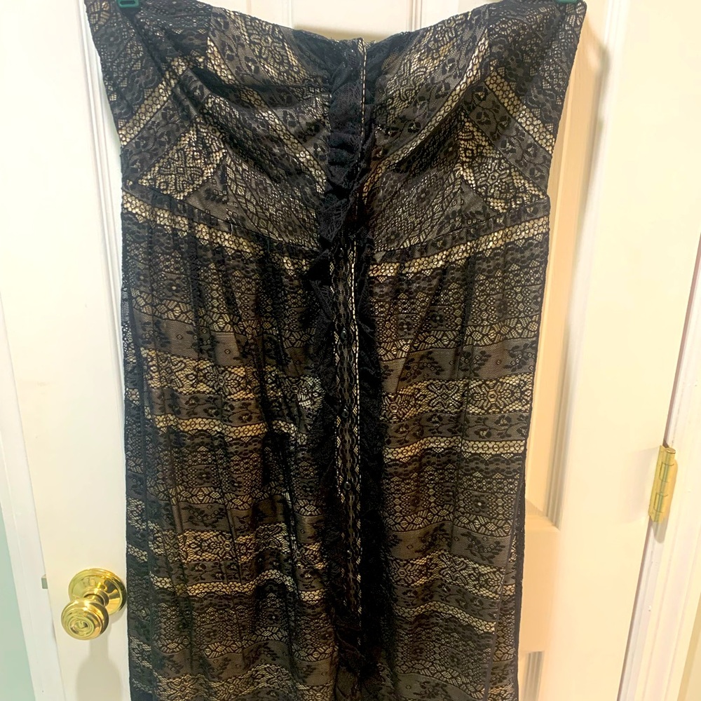 Strapless dress from Anthropologie.
